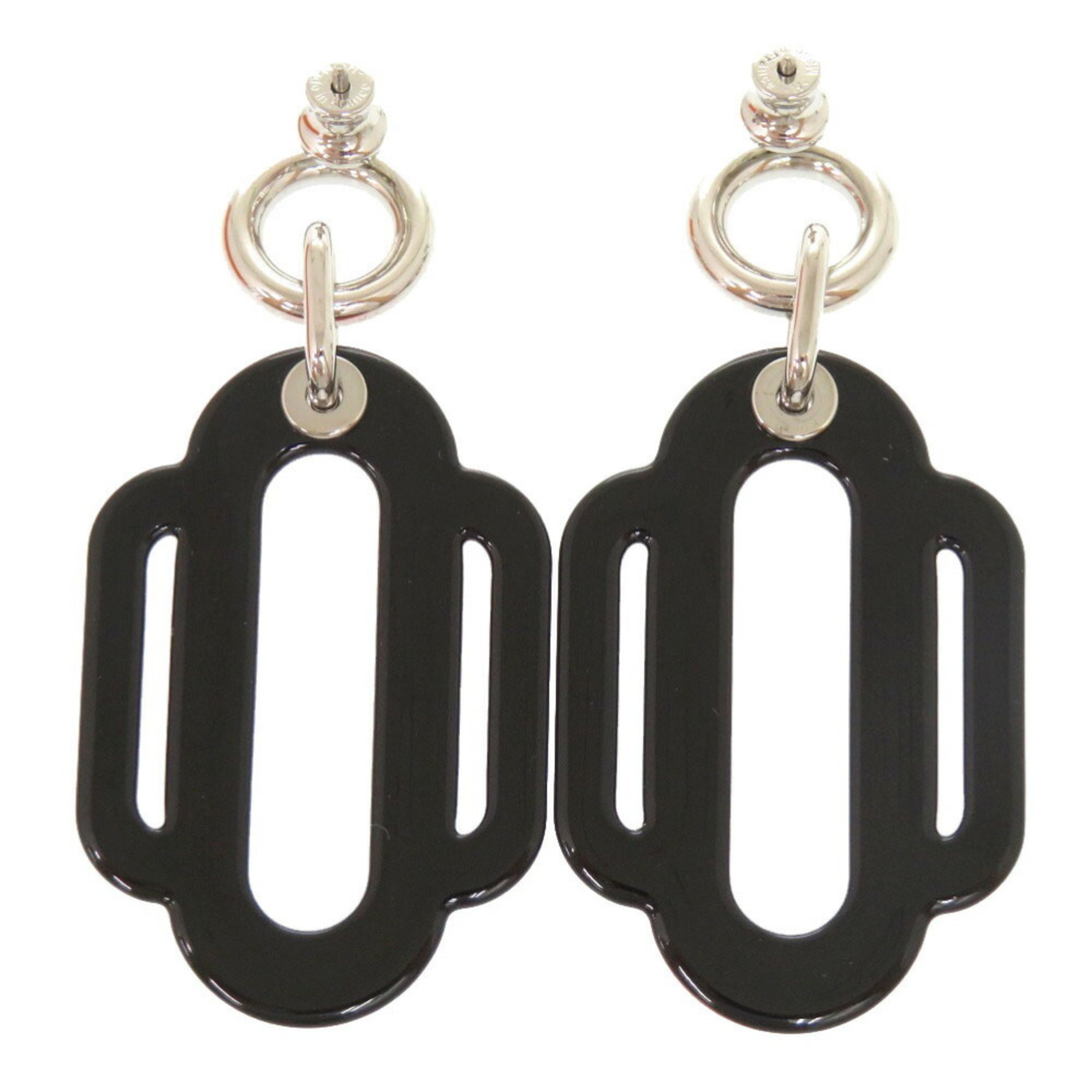 Hermes Attourage Buffalo Horn Metal Multicolor Earrings 1161 HERMES