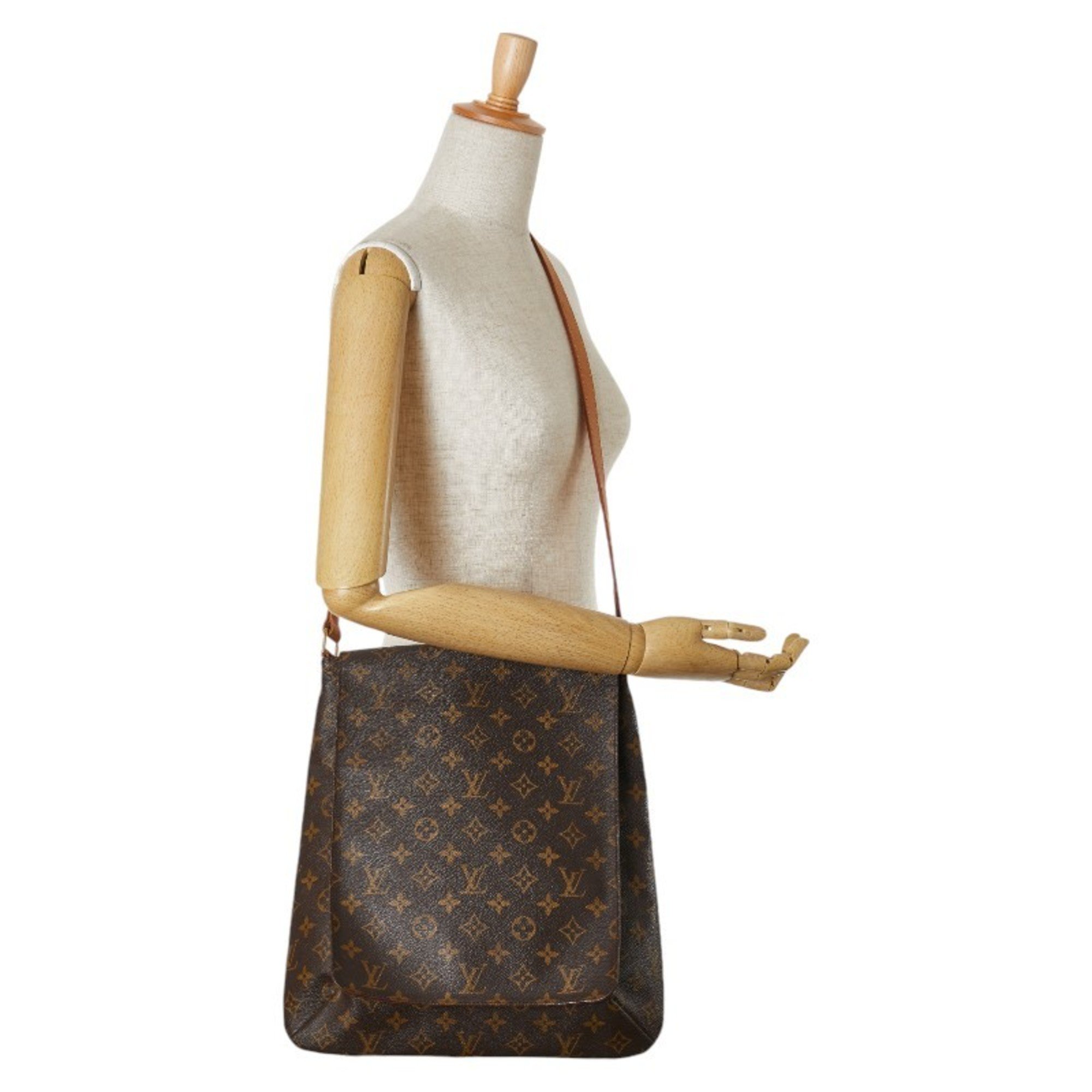 Louis Vuitton Monogram Musette Shoulder Bag M51256 Brown PVC Leather Women's LOUIS VUITTON