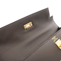 HERMES Kelly 25, outside stitching, Ebène Y stamp (around 2020), women's Epsom leather handbag