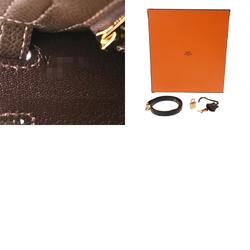 HERMES Kelly 25, outside stitching, Ebène Y stamp (around 2020), women's Epsom leather handbag