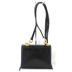 Salvatore Ferragamo Gancini Shoulder Bag Leather Black Women's