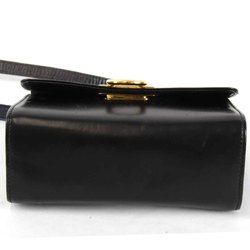 Salvatore Ferragamo Gancini Shoulder Bag Leather Black Women's