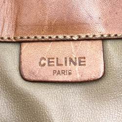 CELINE Clutch Bag Macadam Pattern Flap Brown M07 Women's