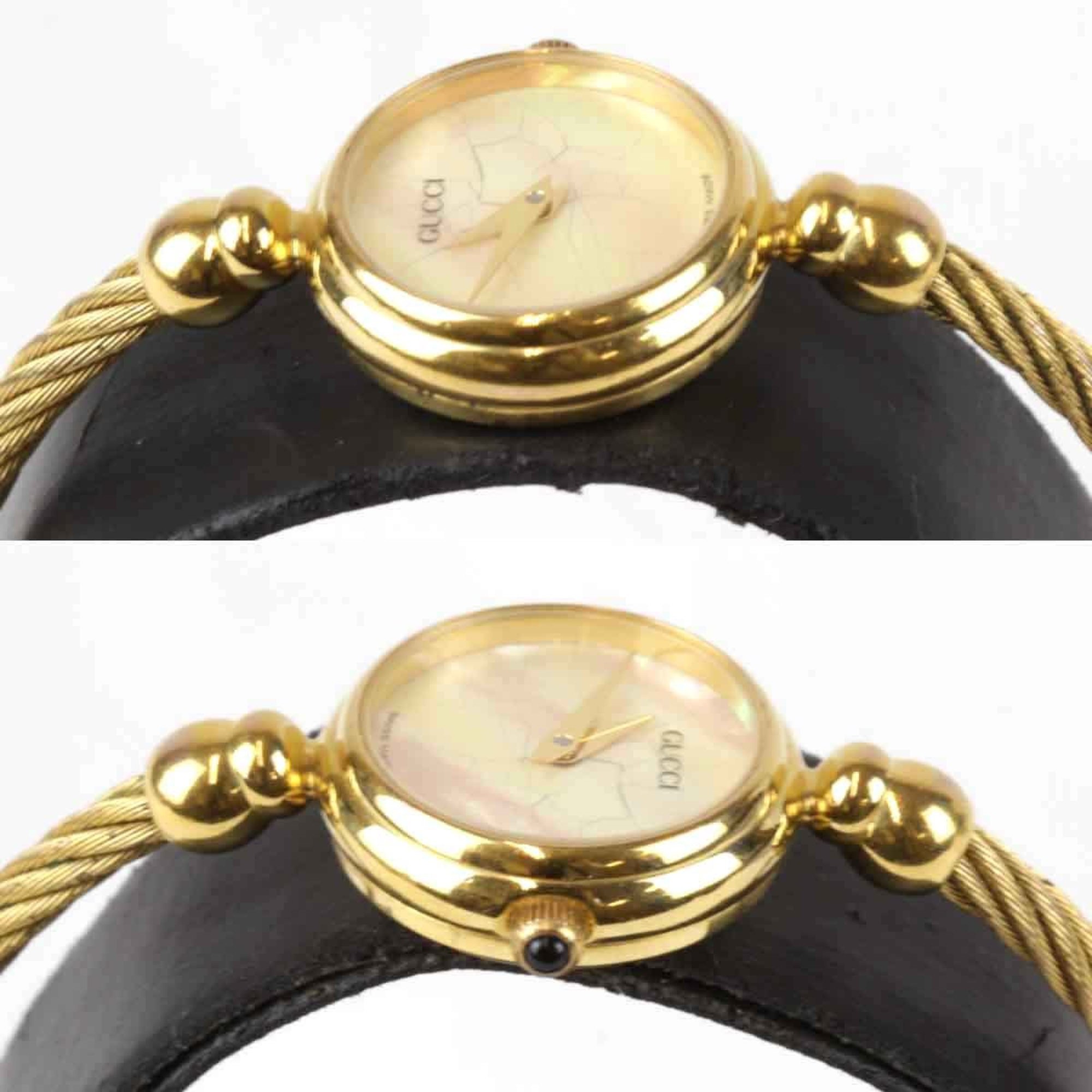 GUCCI Shell Dial Bangle Watch 2700.2.L Quartz Ladies