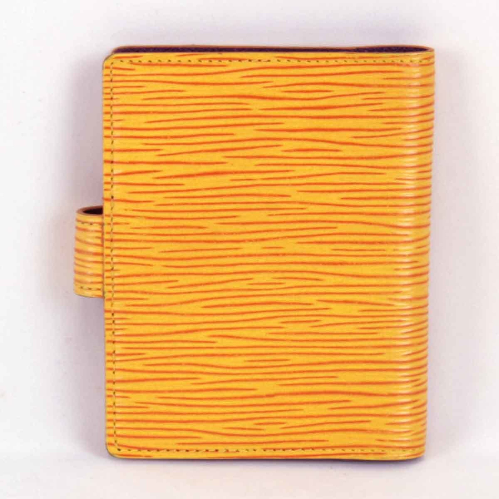 LOUIS VUITTON Agenda R20079 Card Case Epi Leather Yellow Women's