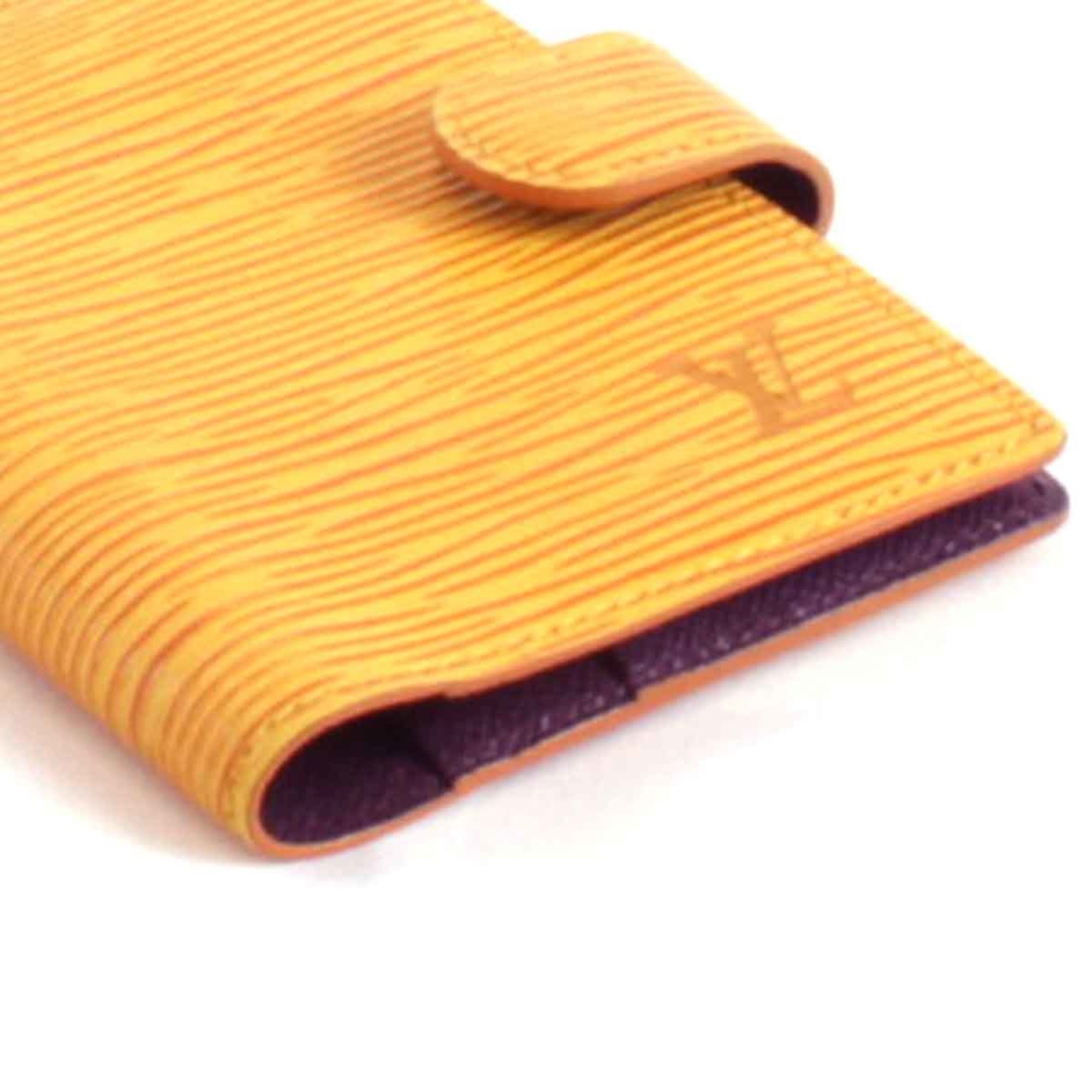 LOUIS VUITTON Agenda R20079 Card Case Epi Leather Yellow Women's