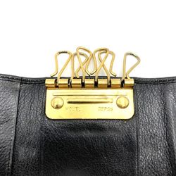 GUCCI 6-Key Case Horsebit Leather Key Holder Black 0332043 Women's Men's