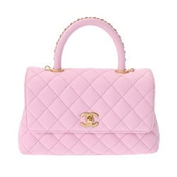 CHANEL Chanel Matelasse XS Handle Chain Pink A92990 Women's Caviar Skin Handbag