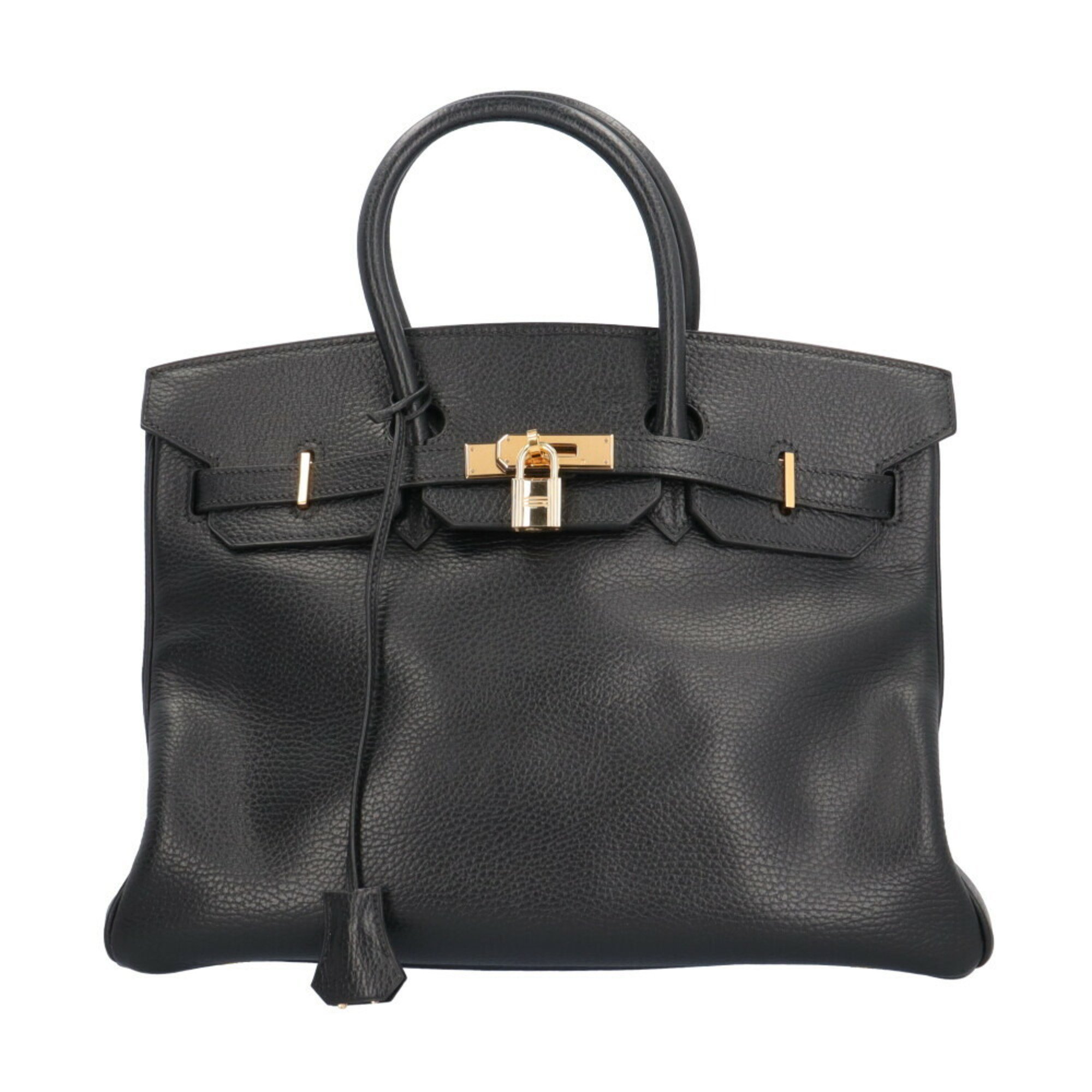 Hermes Birkin 35 Handbag Leather Black Women's HERMES