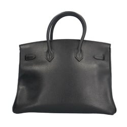 Hermes Birkin 35 Handbag Leather Black Women's HERMES