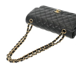 CHANEL Chanel Matelasse Chain Shoulder Double Flap 25cm Black A01112 Women's Caviar Skin Bag