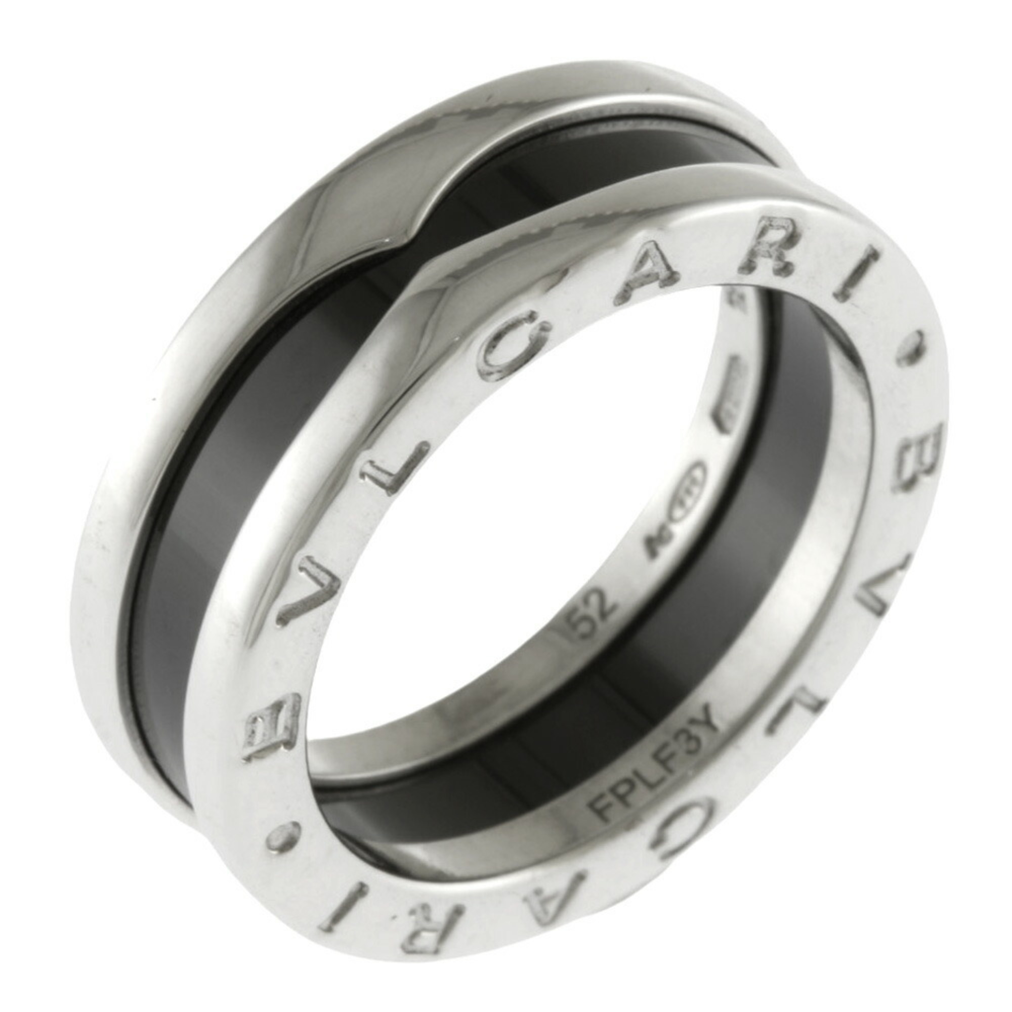 BVLGARI Save the Children Ring, Size 11, Silver 925, Women's, Black Ceramic