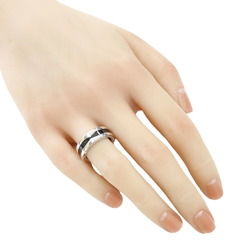 BVLGARI Save the Children Ring, Size 11, Silver 925, Women's, Black Ceramic