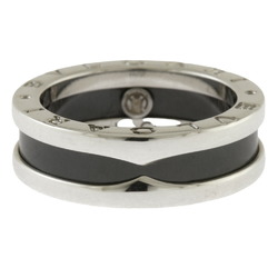 BVLGARI Save the Children Ring, Size 11, Silver 925, Women's, Black Ceramic