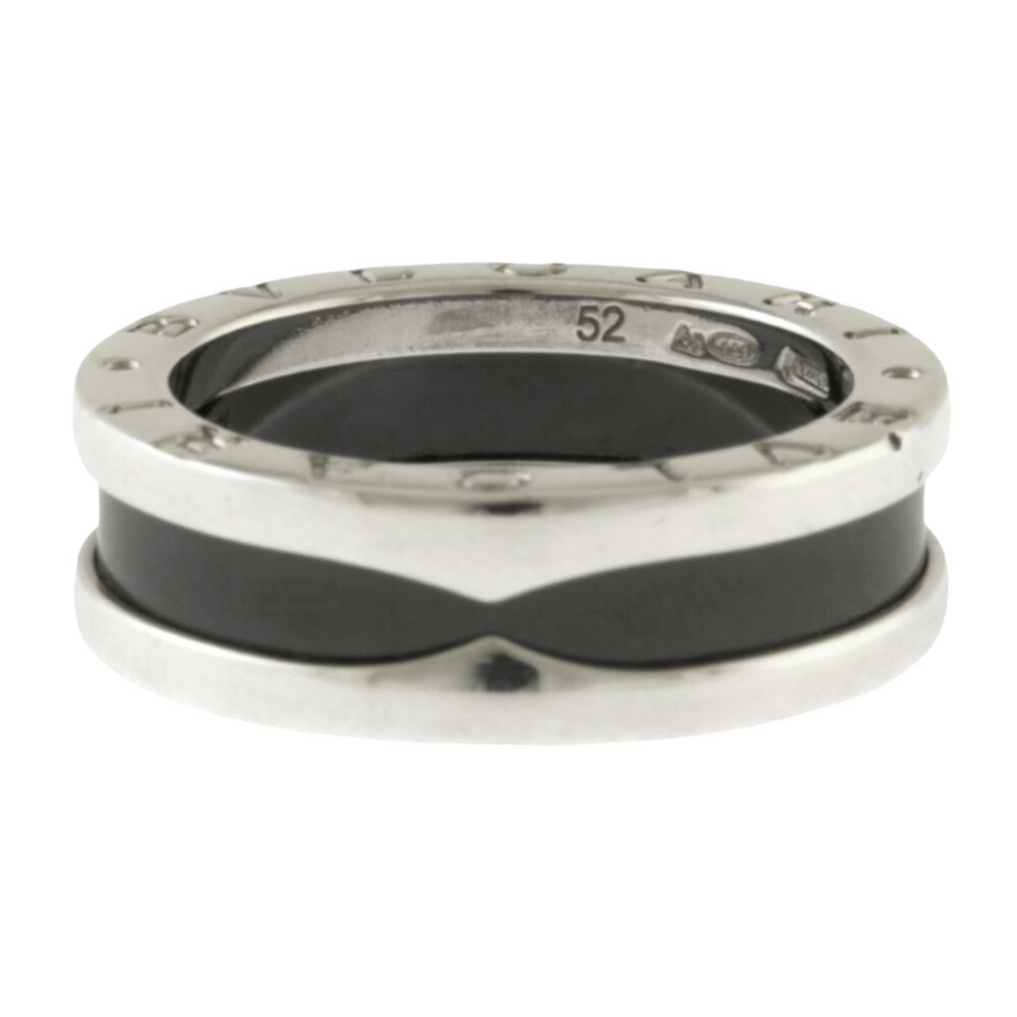 BVLGARI Save the Children Ring, Size 11, Silver 925, Women's, Black Ceramic