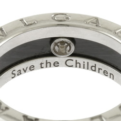 BVLGARI Save the Children Ring, Size 11, Silver 925, Women's, Black Ceramic