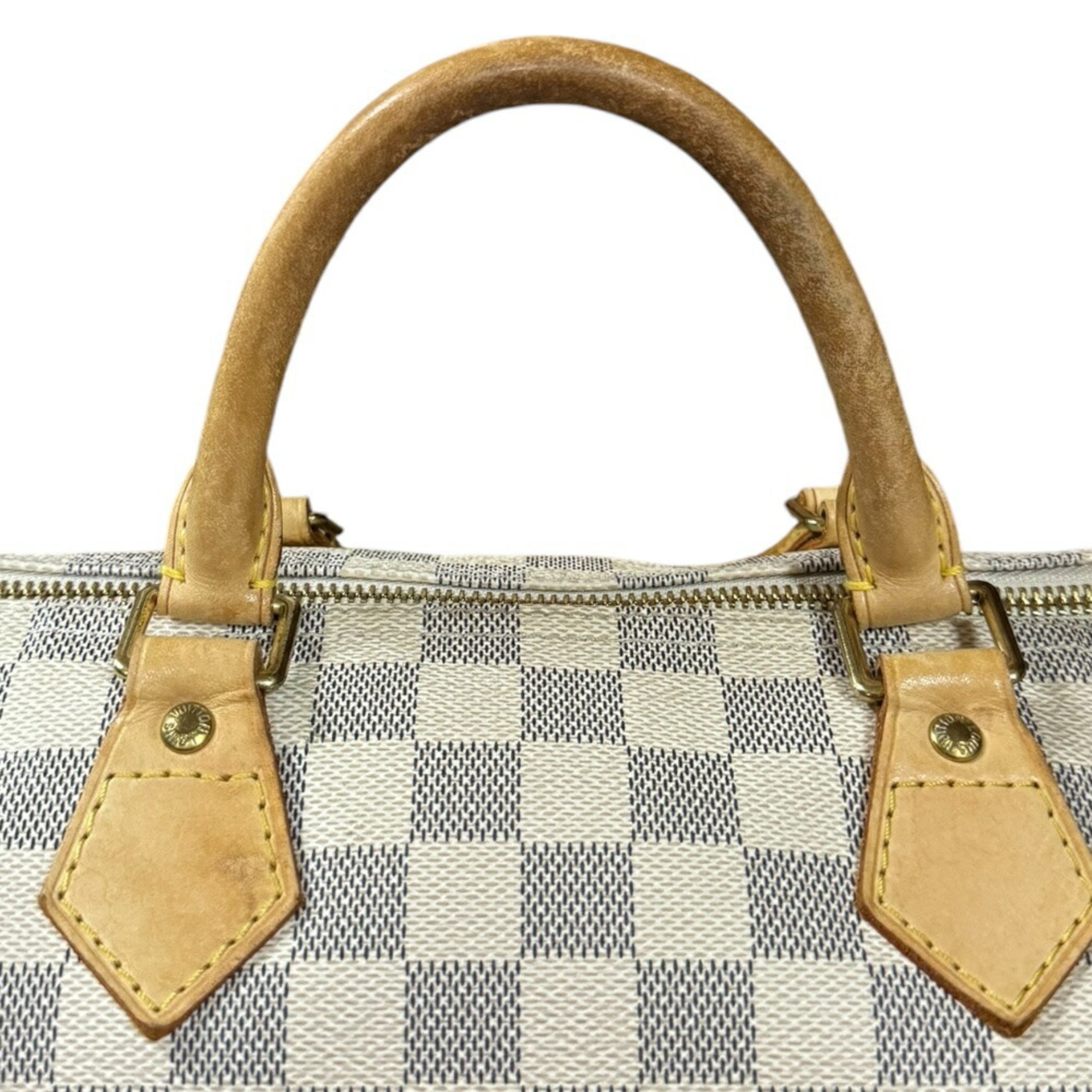 Louis Vuitton Speedy 30 Damier Azur Handbag Canvas N41533 White Women's LOUIS VUITTON