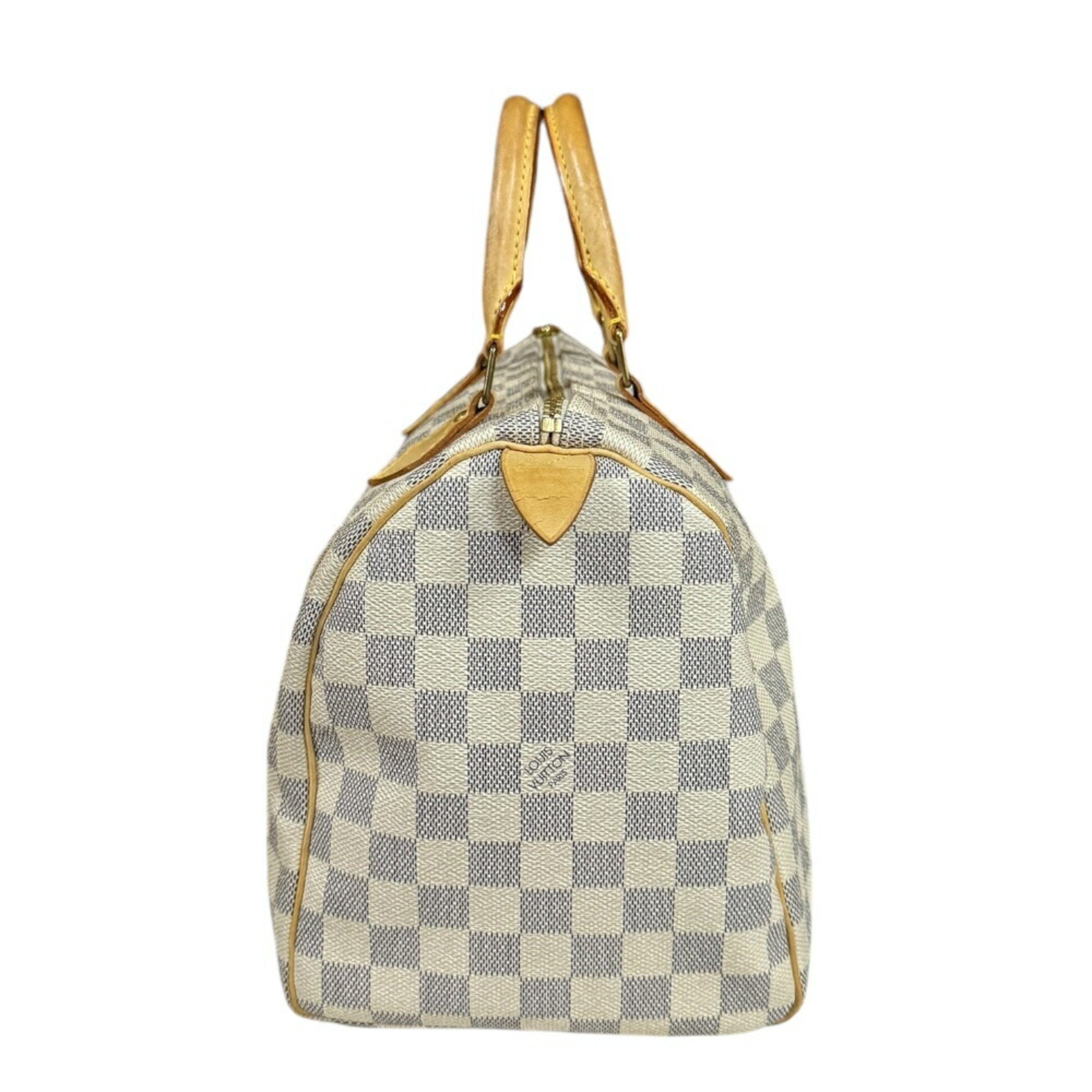 Louis Vuitton Speedy 30 Damier Azur Handbag Canvas N41533 White Women's LOUIS VUITTON