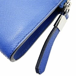 Burberry Second Bag Clutch Leather Blue BURBERRY Document Case Pouch Multi Back YY-13577