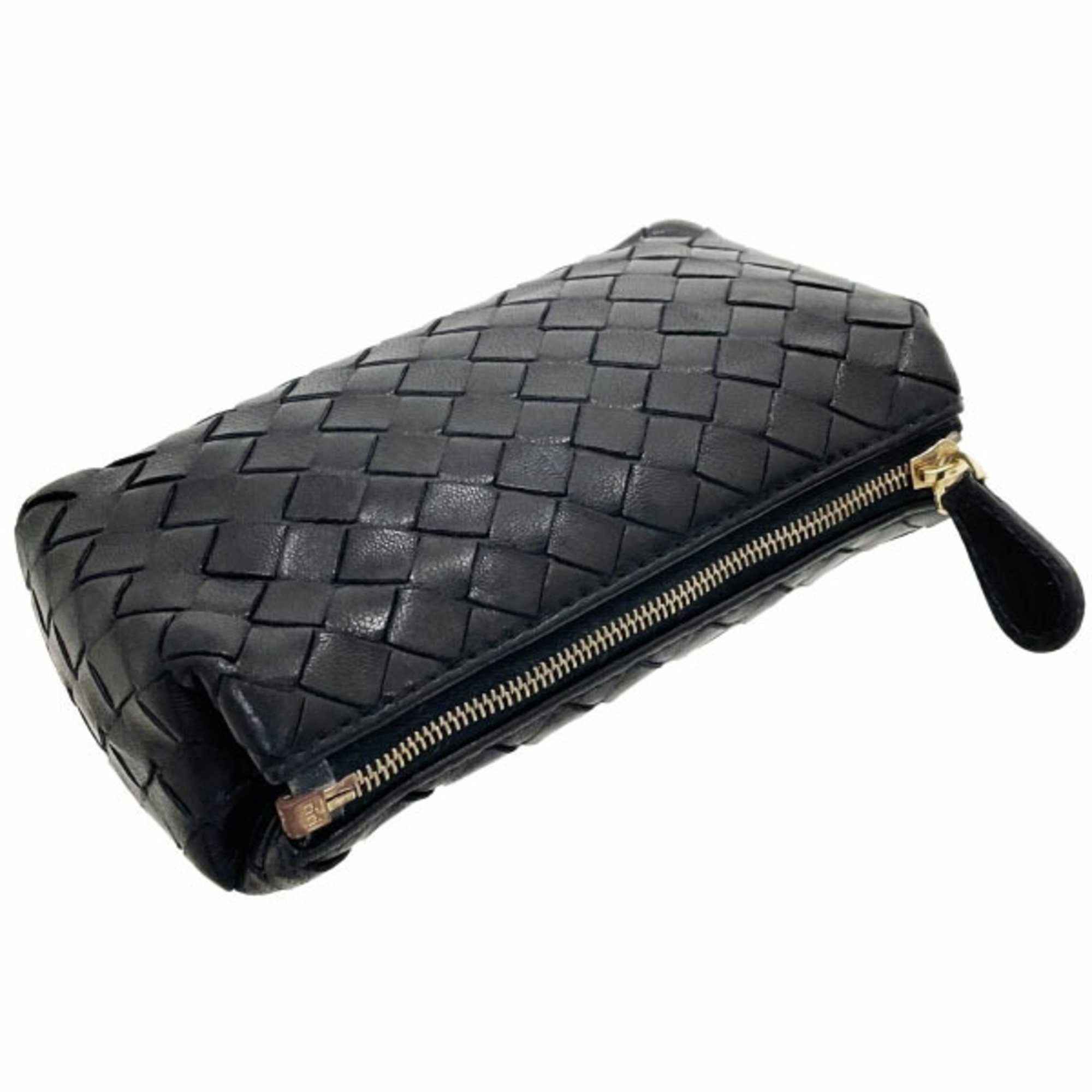 Bottega Veneta Pouch Intrecciato Nappa Tick Case Leather Black 164818 BOTTEGA VENETA Mesh TT-13617