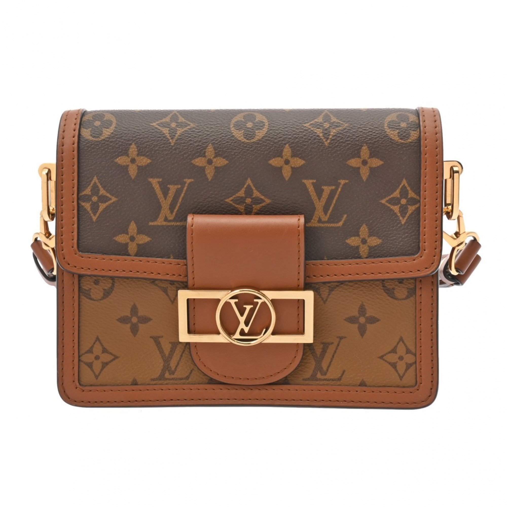 LOUIS VUITTON Louis Vuitton Monogram Reverse Dauphine MINI Brown M44580 Women's Canvas Shoulder Bag