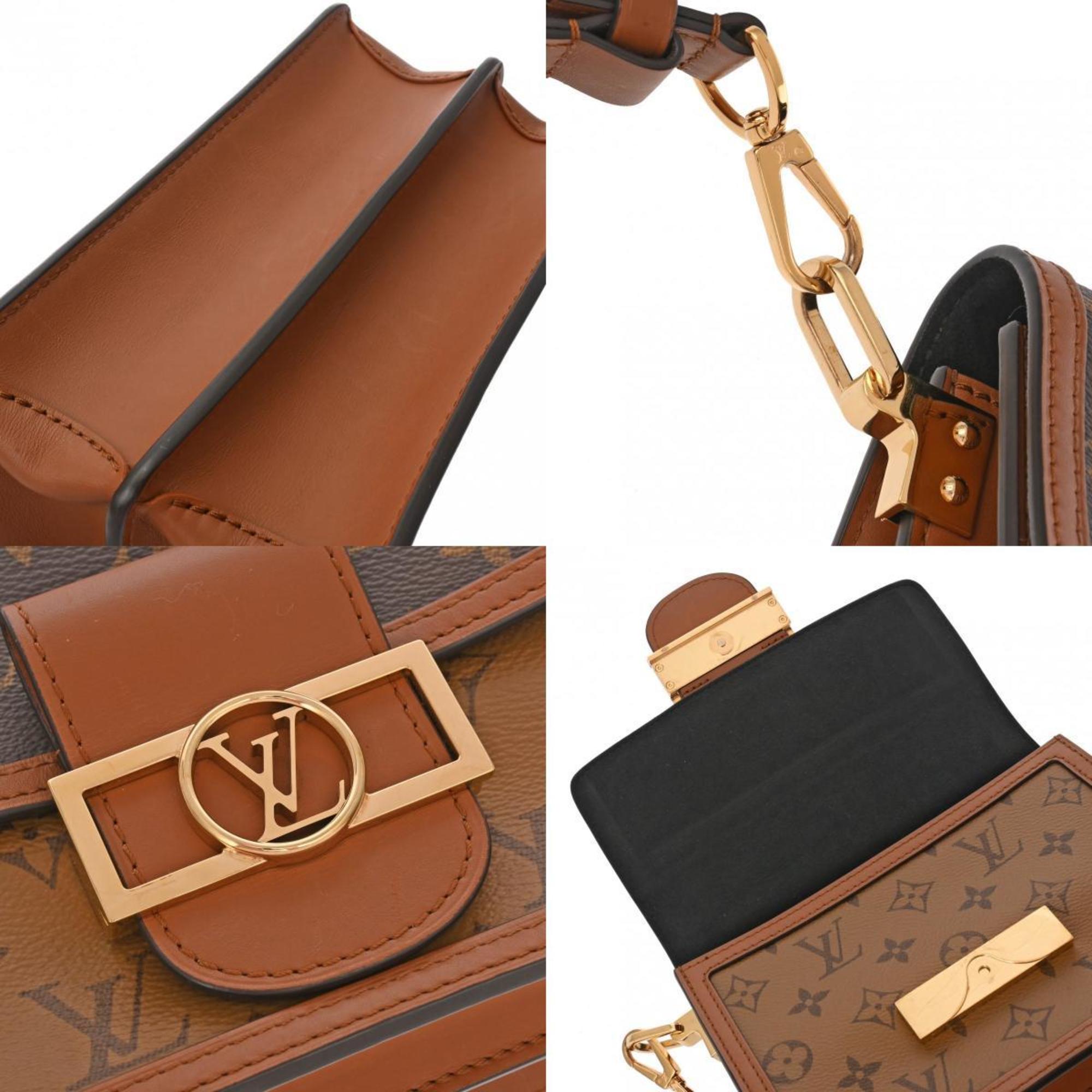 LOUIS VUITTON Louis Vuitton Monogram Reverse Dauphine MINI Brown M44580 Women's Canvas Shoulder Bag