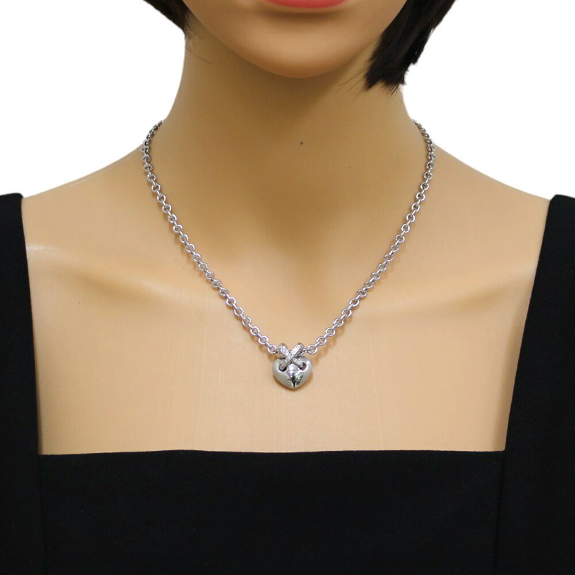 Chaumet Lien Heart Necklace 18K Diamond Women's