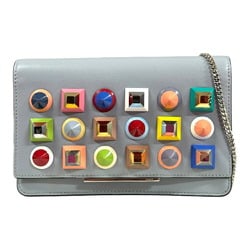 FENDI Chain Rainbow Stud Wallet Leather 8M0346 Women's