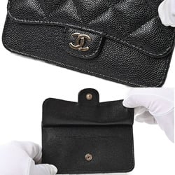 Chanel CHANEL Matelasse Coin Card Holder Case AP2570 Caviar Skin Black S-156662