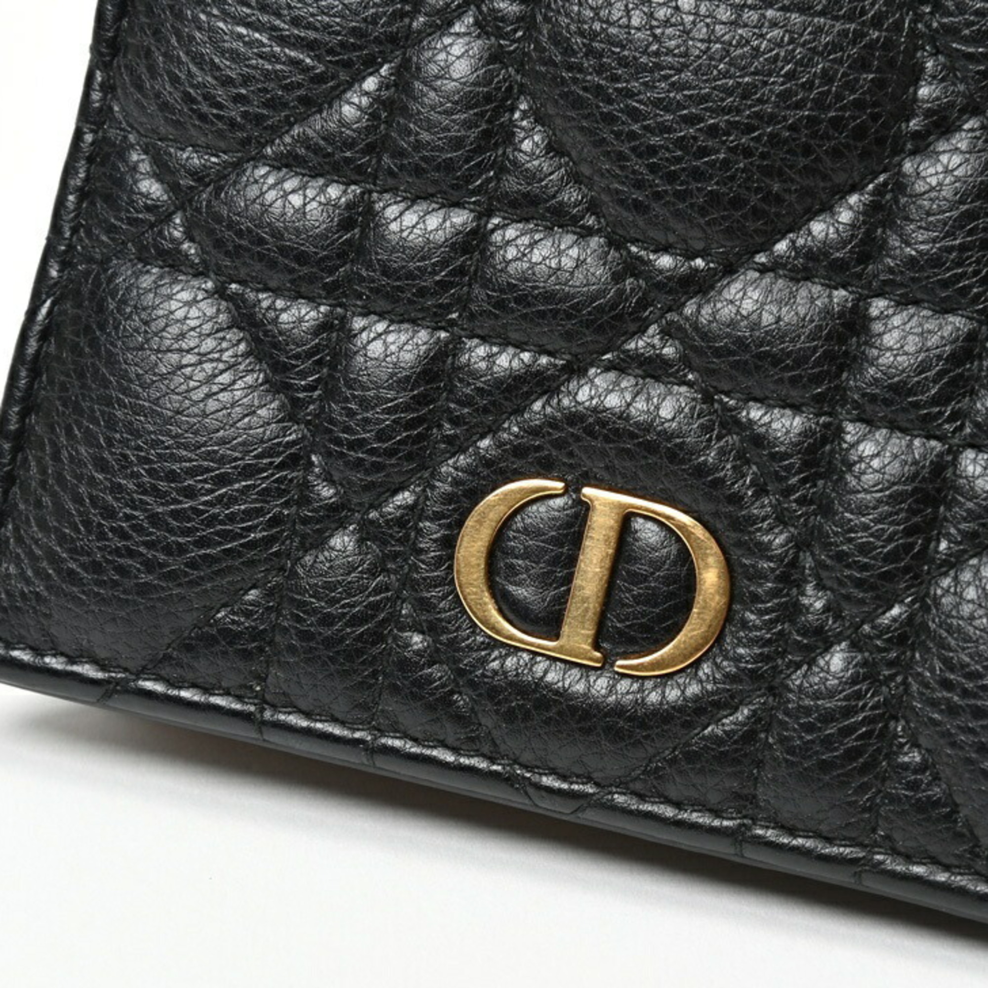 Christian Dior Dior Caro Multicolor Wallet S5137URXU_M911 Cannage Calfskin Black S-156550