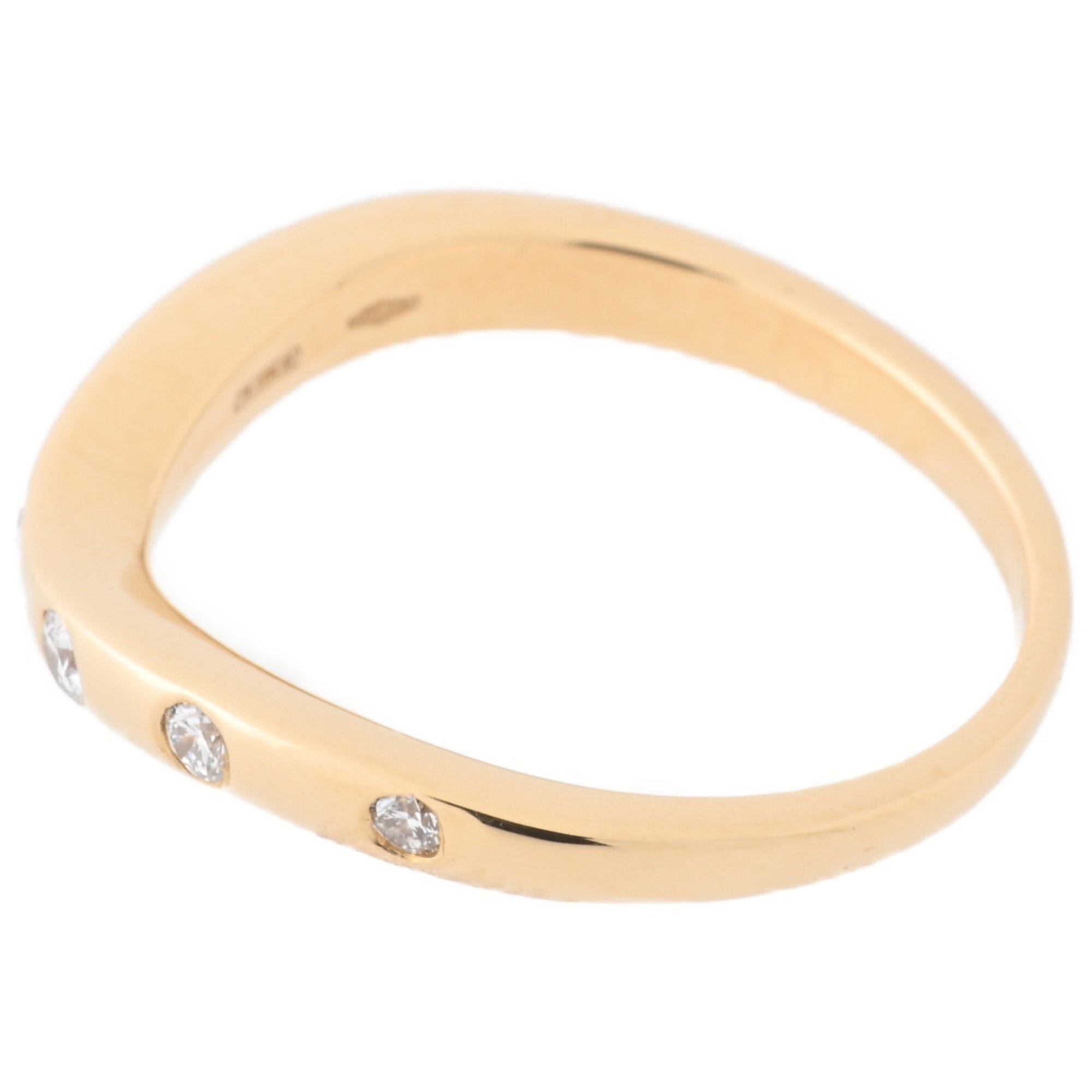 BVLGARI Corona Ring V-shaped 7P Diamond #12 750 K18YG Yellow Gold L-156632