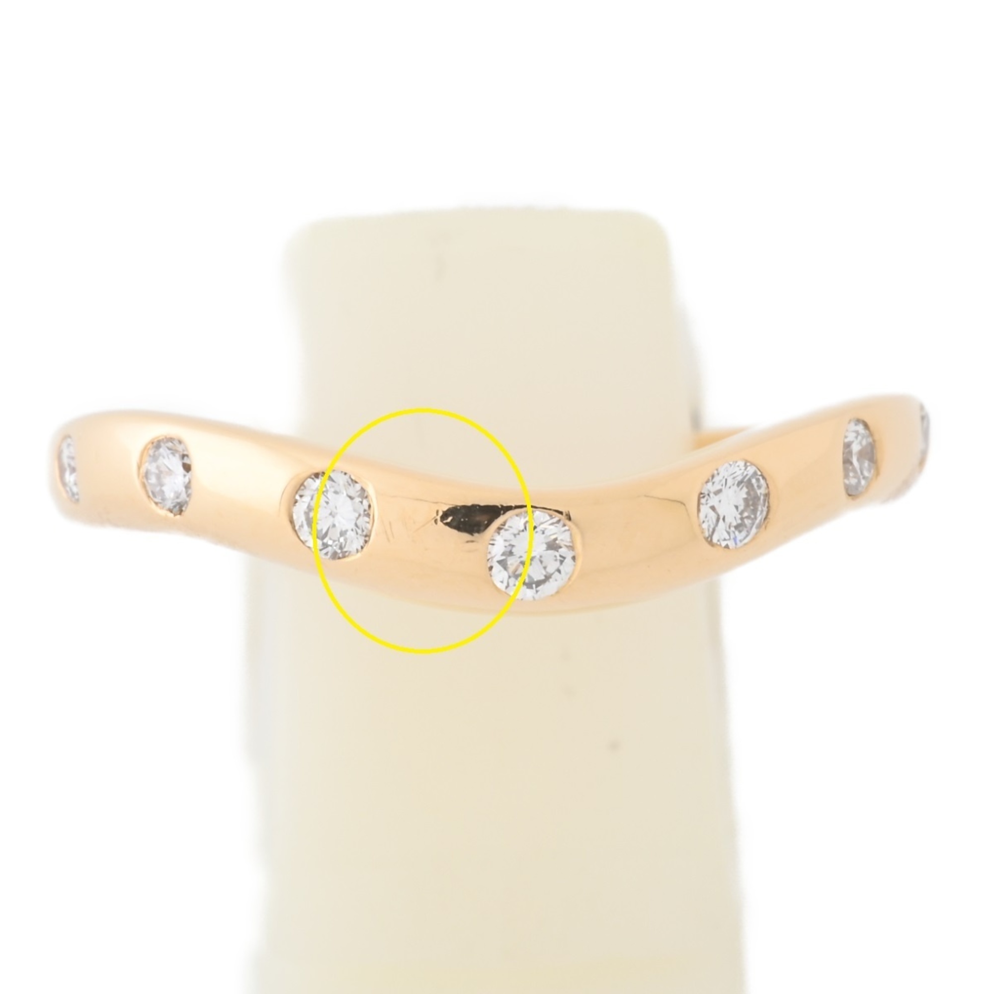 BVLGARI Corona Ring V-shaped 7P Diamond #12 750 K18YG Yellow Gold L-156632