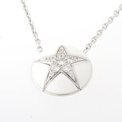 CHANEL Comet Star Necklace K18WG Diamond Ceramic 40.5cm E-156246