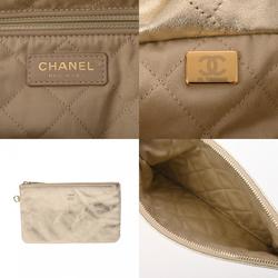 CHANEL Chanel 22 Small Handbag Metallic Gold AS3260 Women's Calfskin