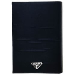 Prada Planner Cover Triangle Agenda Nylon Leather Black A80 PRADA Plate Address Book Memo Pad 6 Hole TESSUTO VITEL NERO KK-13624