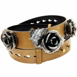 Prada Belt Rose Leather Hazel Camel Brown 1CS052 Size 80cm PRADA Waist Marker Women's VITELLO DECO NOCCIOLO TSK-12166