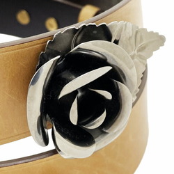 Prada Belt Rose Leather Hazel Camel Brown 1CS052 Size 80cm PRADA Waist Marker Women's VITELLO DECO NOCCIOLO TSK-12166