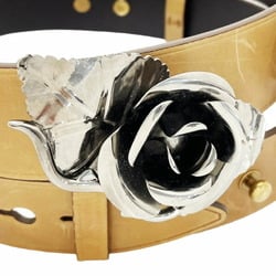 Prada Belt Rose Leather Hazel Camel Brown 1CS052 Size 80cm PRADA Waist Marker Women's VITELLO DECO NOCCIOLO TSK-12166