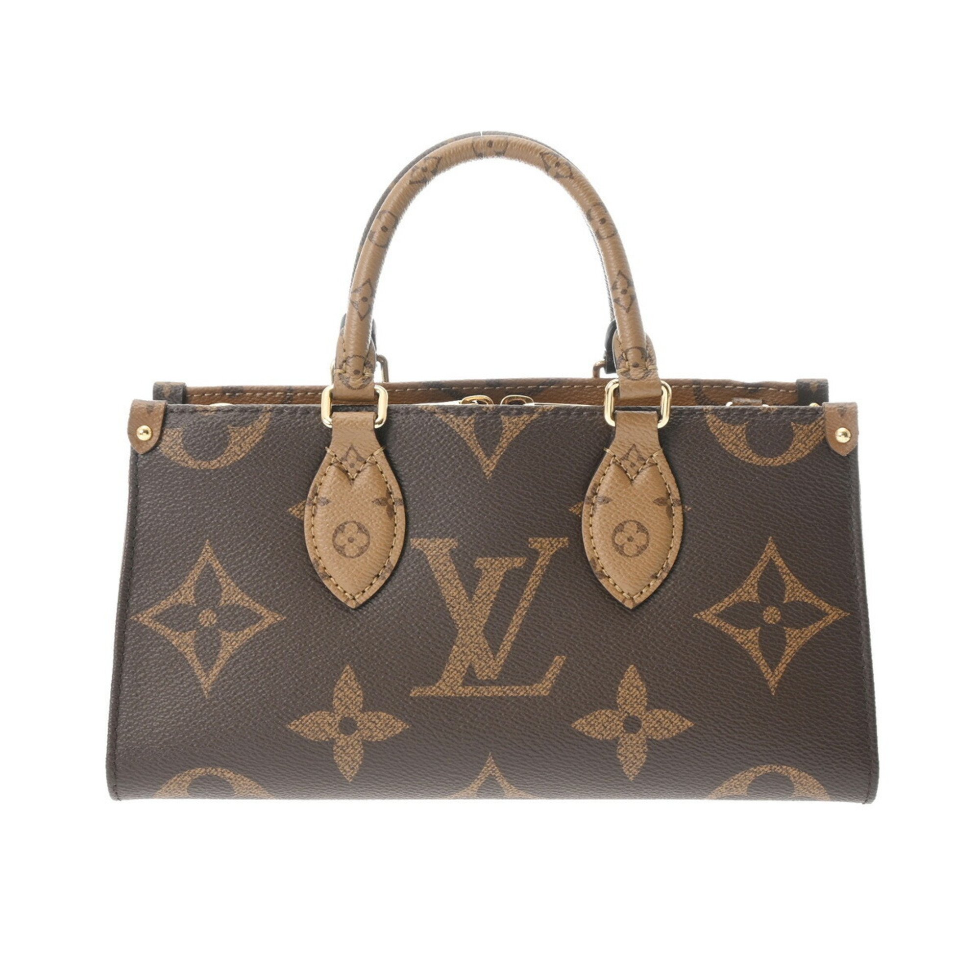 LOUIS VUITTON Louis Vuitton Monogram Reverse On the Go EW Shoulder Brown M46653 Women's Canvas Handbag