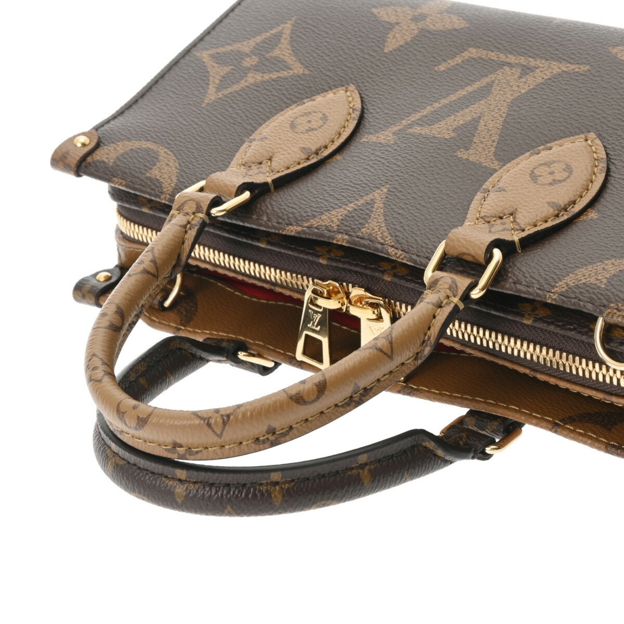 LOUIS VUITTON Louis Vuitton Monogram Reverse On the Go EW Shoulder Brown M46653 Women's Canvas Handbag