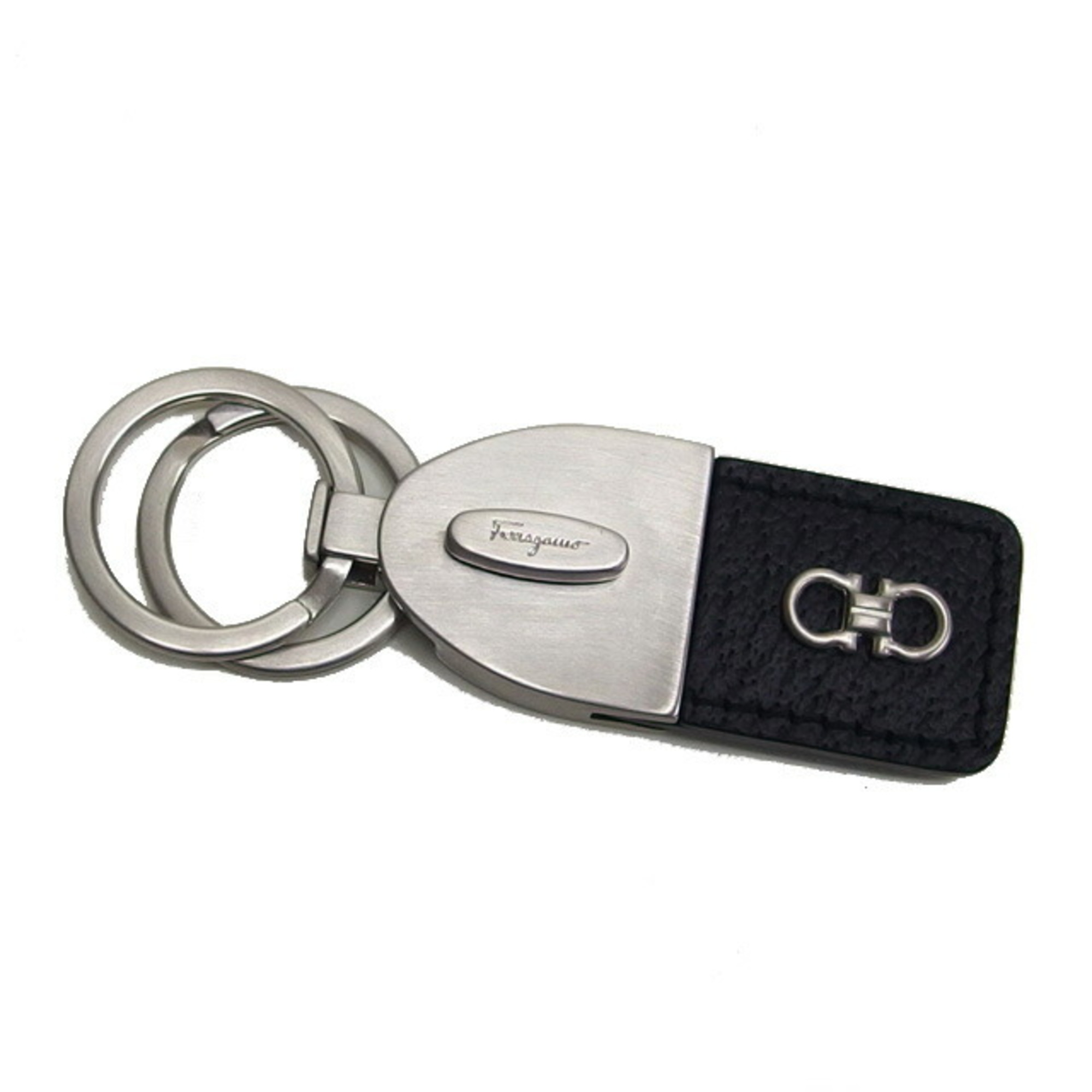 Salvatore Ferragamo Gancini double key ring tag motif