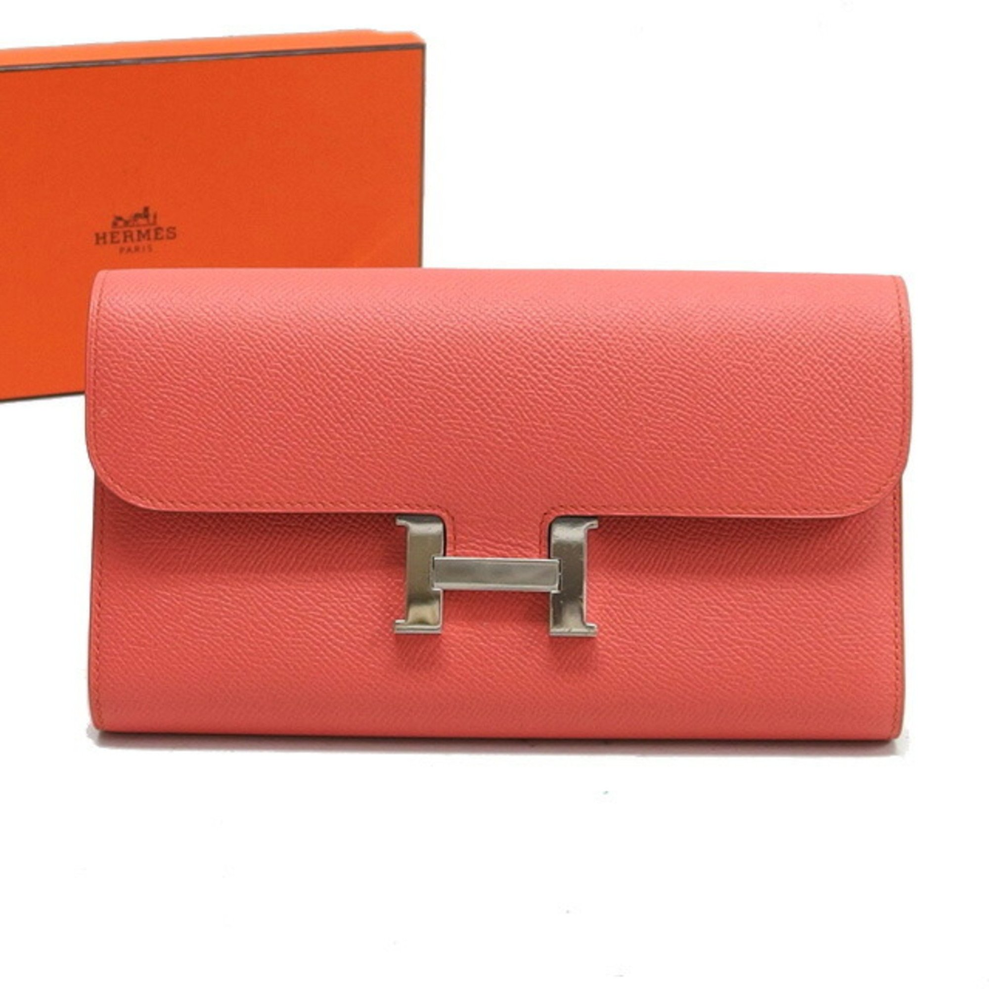 Hermes Constance Long Wallet Flap Rose Jaipur