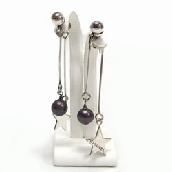 Chanel Star Motif & Black Pearl Earrings