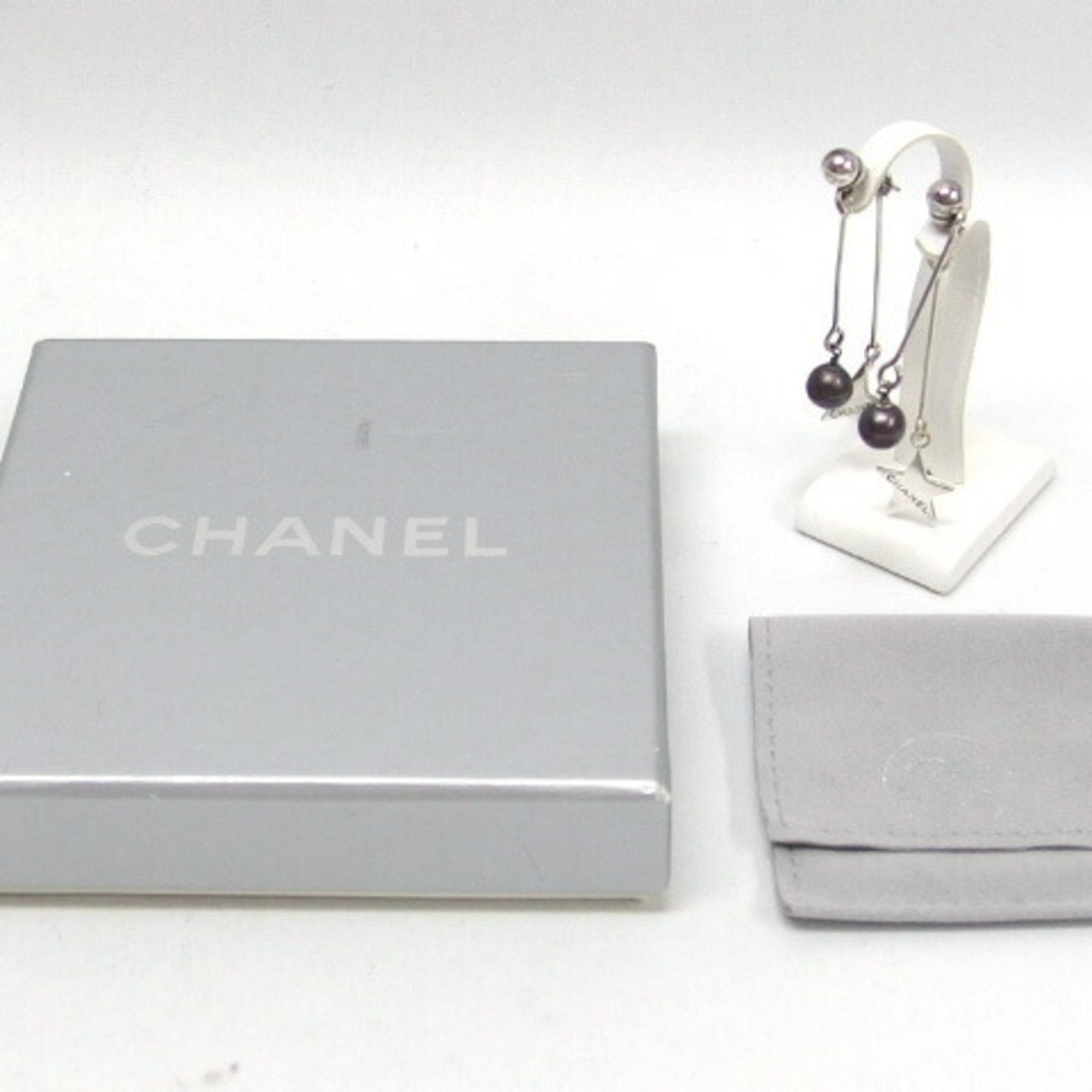 Chanel Star Motif & Black Pearl Earrings