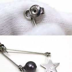 Chanel Star Motif & Black Pearl Earrings