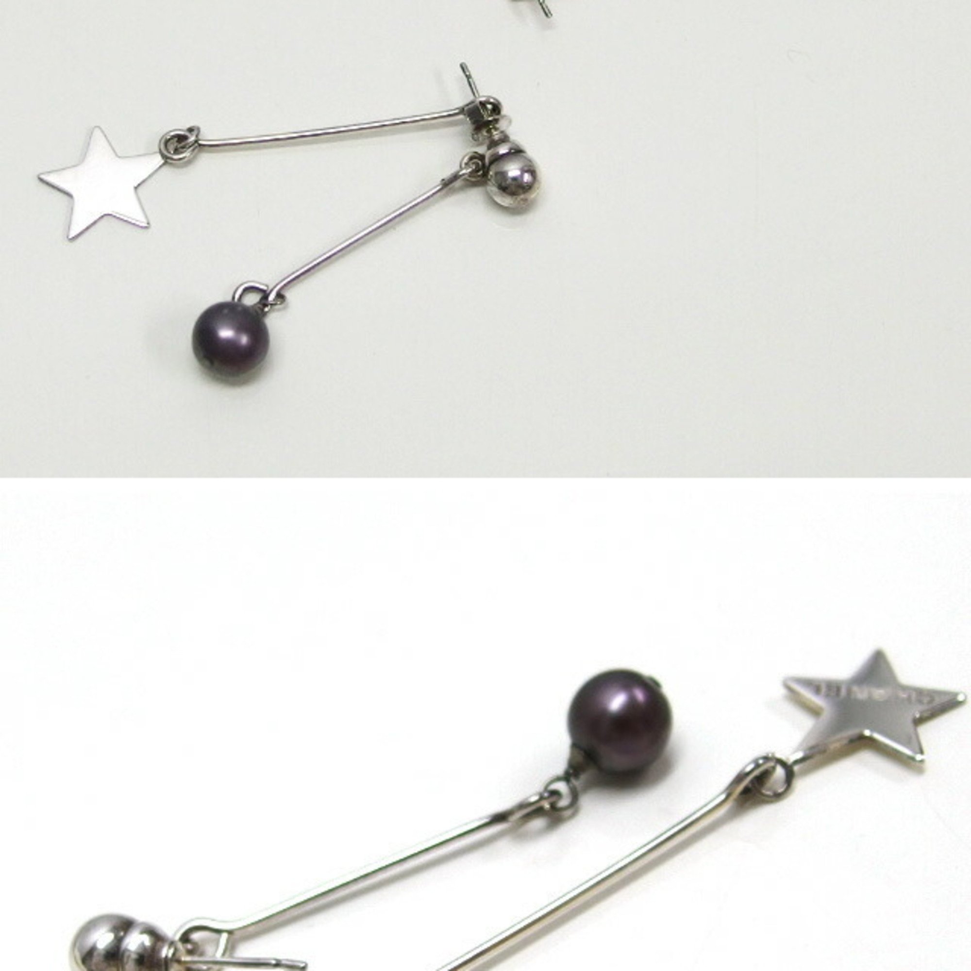 Chanel Star Motif & Black Pearl Earrings