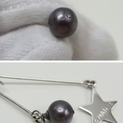 Chanel Star Motif & Black Pearl Earrings