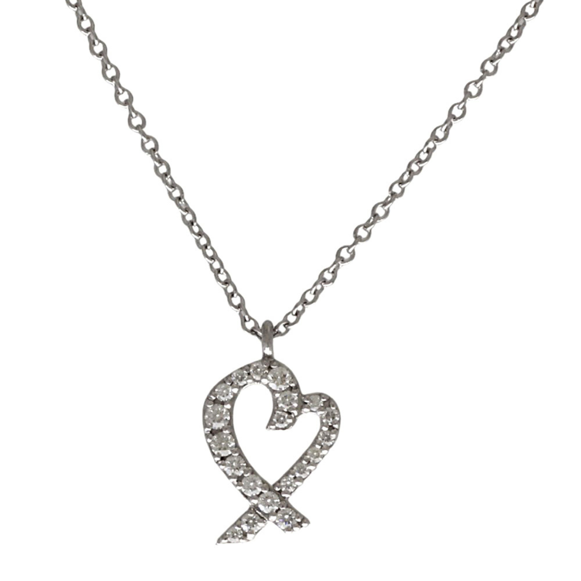 Tiffany Loving Heart Necklace 18K Diamond Women's TIFFANY&Co.