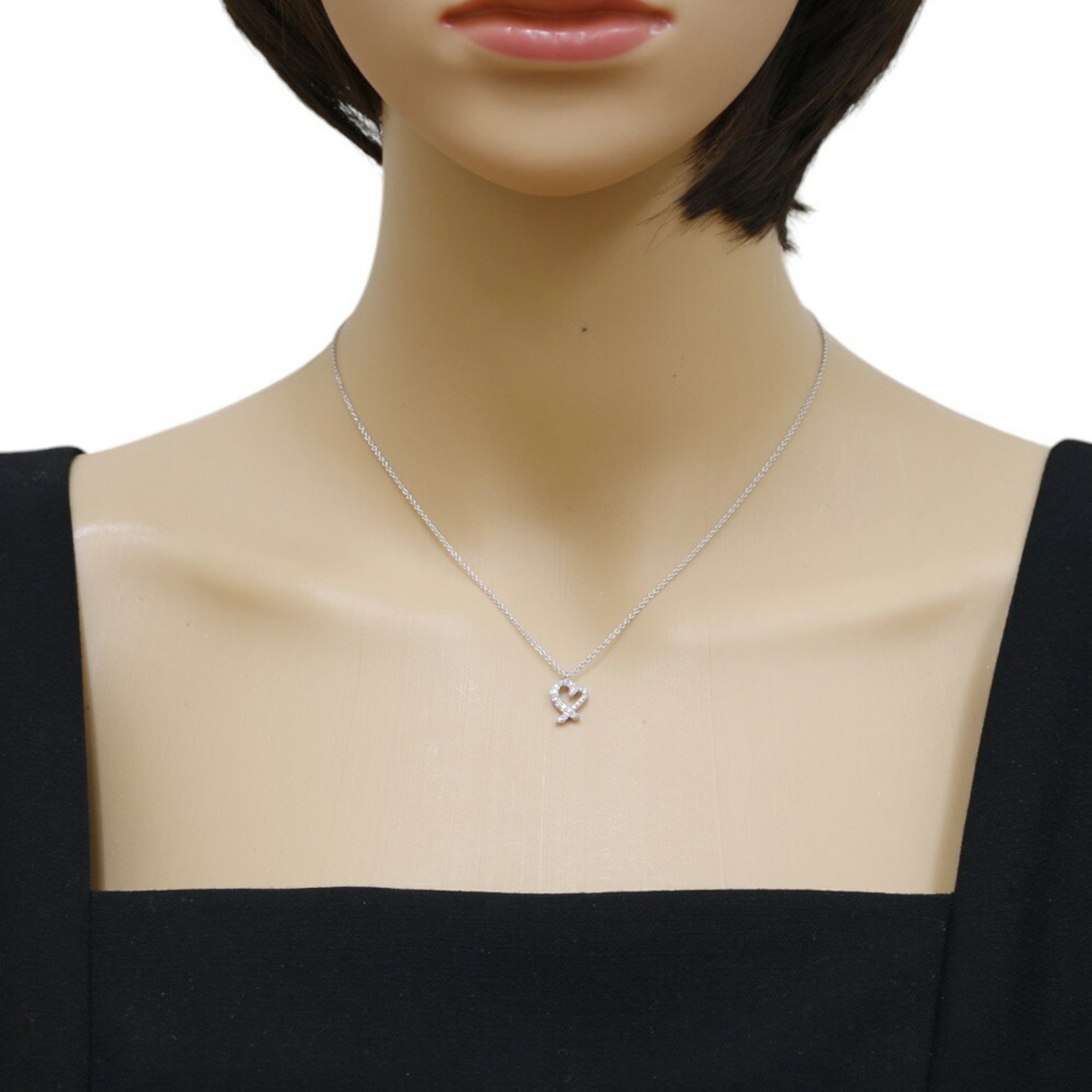 Tiffany Loving Heart Necklace 18K Diamond Women's TIFFANY&Co.