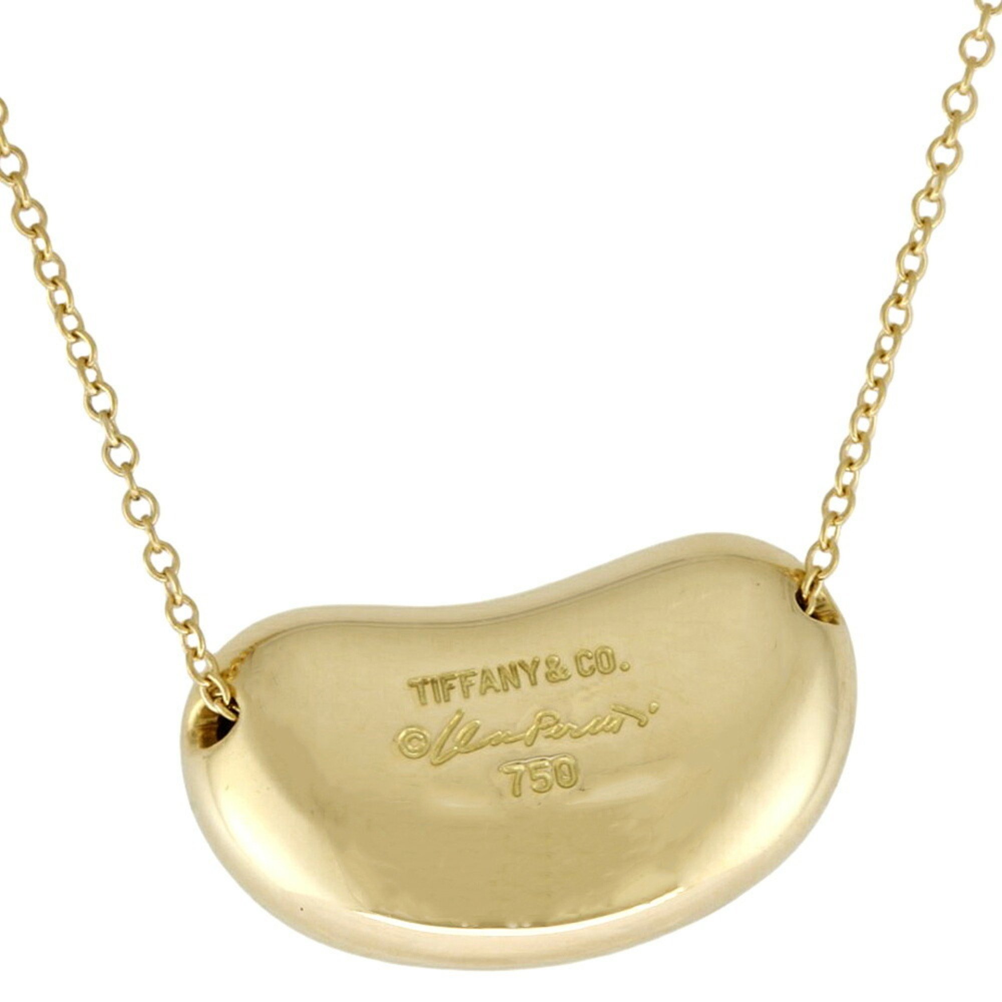 Tiffany Bean Necklace 18K Gold Women's TIFFANY&Co.